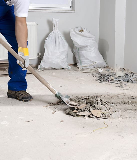 Sonderreinigung auf einer Baustelle