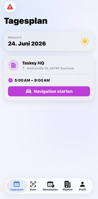 Taskey App – Übersicht des Reinigungs-Teams